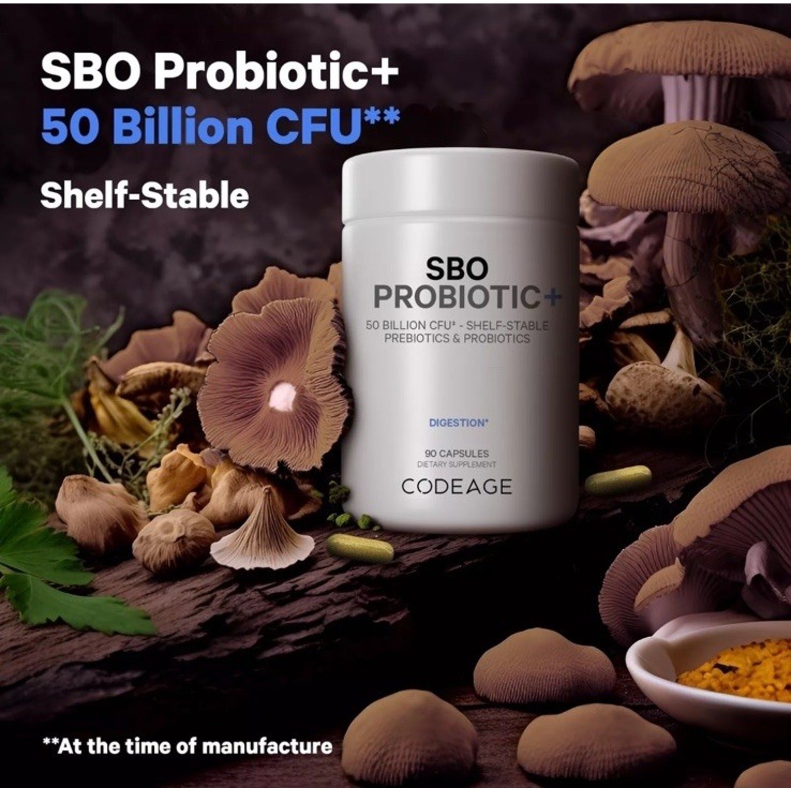 Codeage SBO Probiotics, 50 Billion CFUs Per Serving, Multi Strain Soil Based …