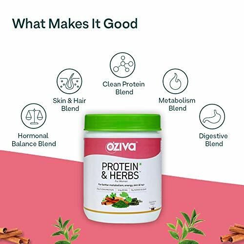 OZiva Protein & Herbs for Women Better Metabolism, Skin & Hair 500gm (Chocolate)
