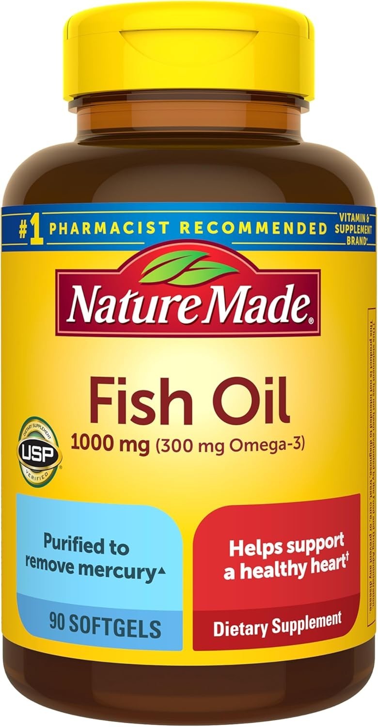 Trusted Omega-3 Fish Oil 1000 mg Softgels for Healthy Heart – 90 Count Bottles
