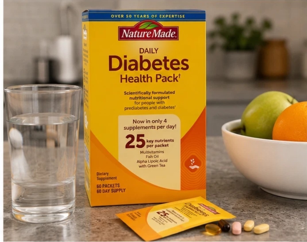 New Sealed Nature Made Daily DIABETIC Health Pack 60 Packets 60 Day Supply
