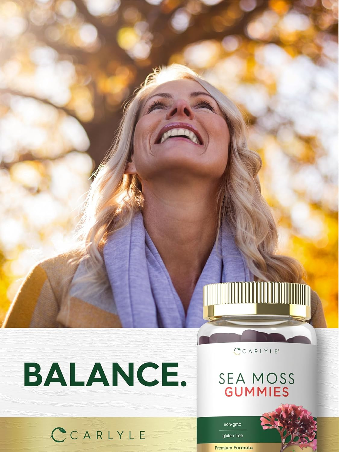 Sea Moss Gummies | 70 Count | Strawberry Blueberry Flavor | Vegan, Non-Gmo, Glut