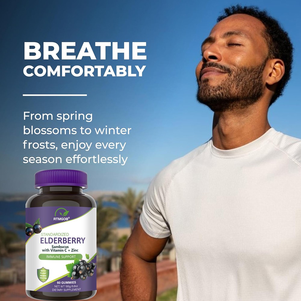 1/2/3pcs Elderberry Gummies with Zinc Vitamin C, D – Sambucus Elderberry Gummies