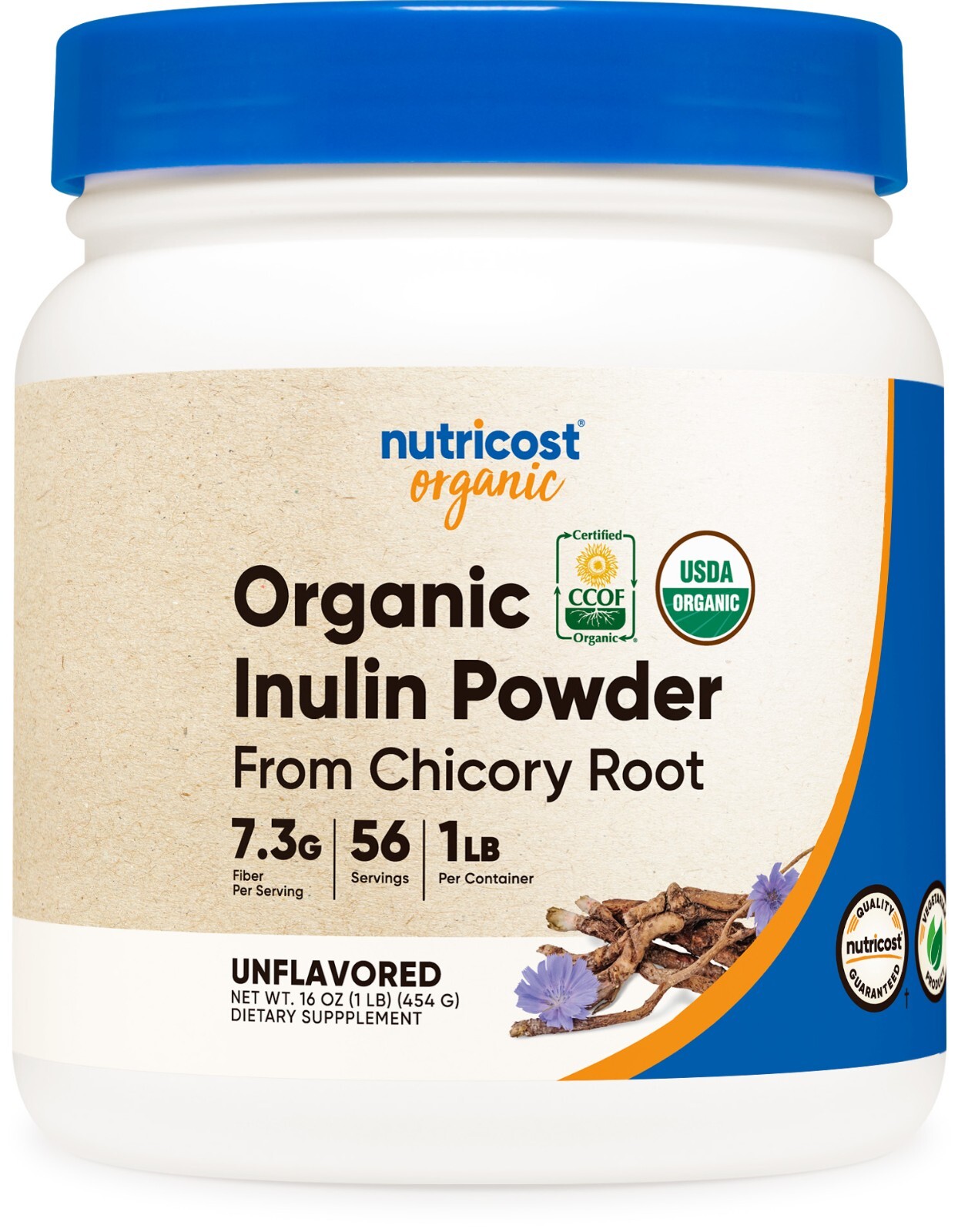 Nutricost Organic Inulin Powder 1LB (454 Grams) 7.5 Grams of Fiber Per Serving