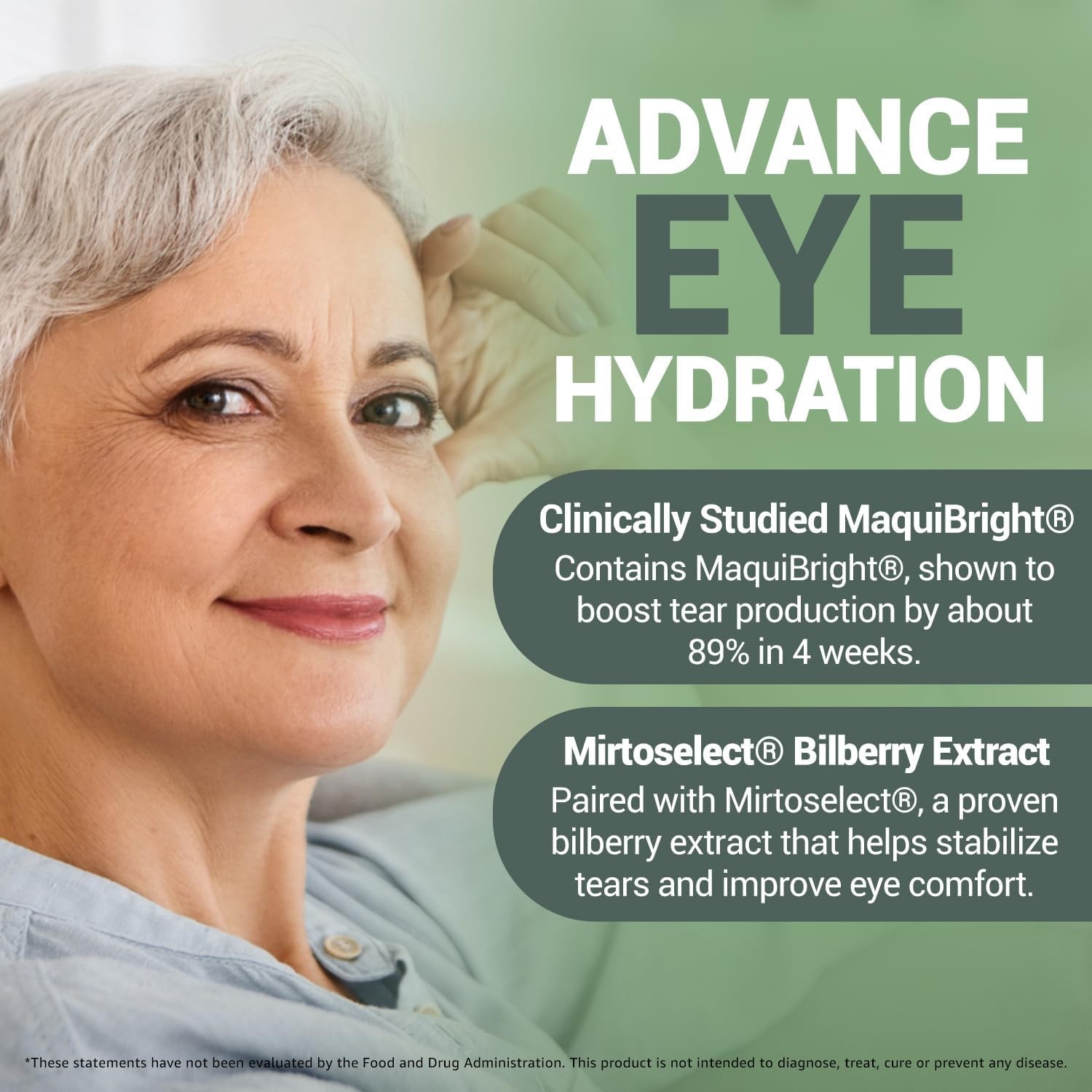 TopTear Dry Eye Vision Optic Health Supplement w/Bilberry & Maqui Berry Vegan