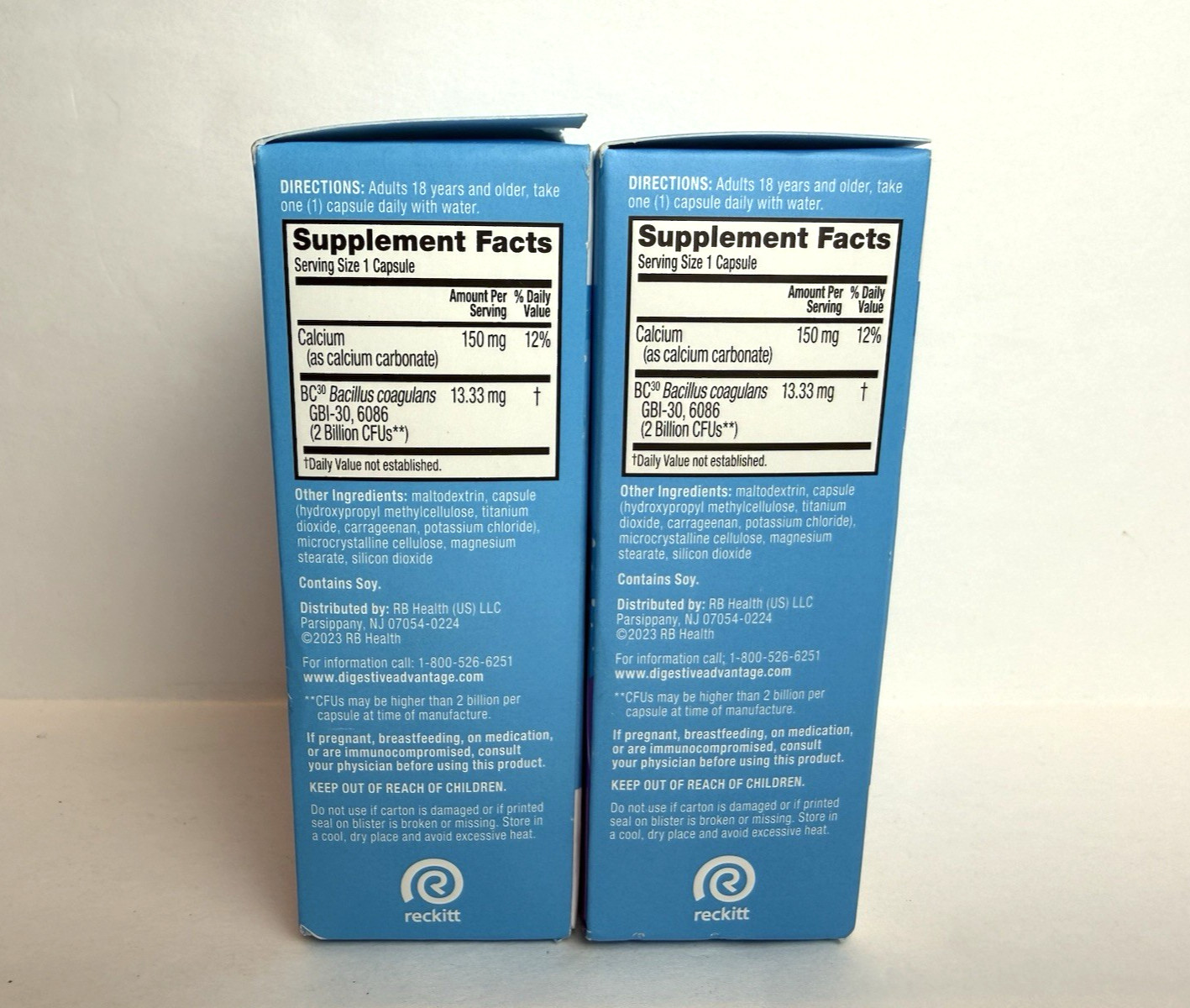 Digestive Advantage Daily Probiotics 4 in 1 30 Capsules x 2 Boxes Exp 8/2027