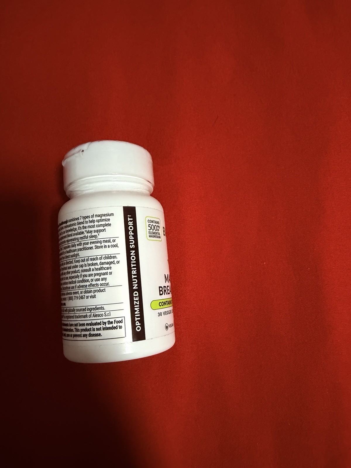 BiOptimizers Magnesium 500mg Capsules 30 Ct Vegan Gluten-Free Soy-Free