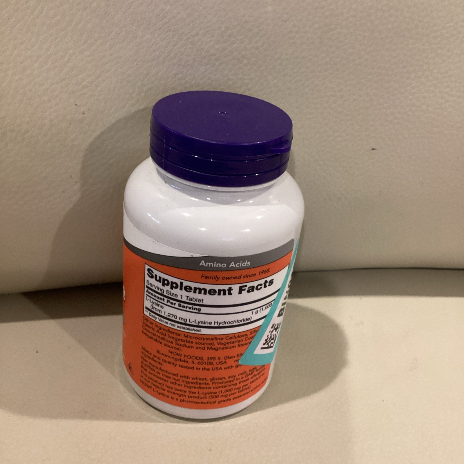 NOW Foods L-Lysine Double Strength 1000mg Tablets – 100 Count