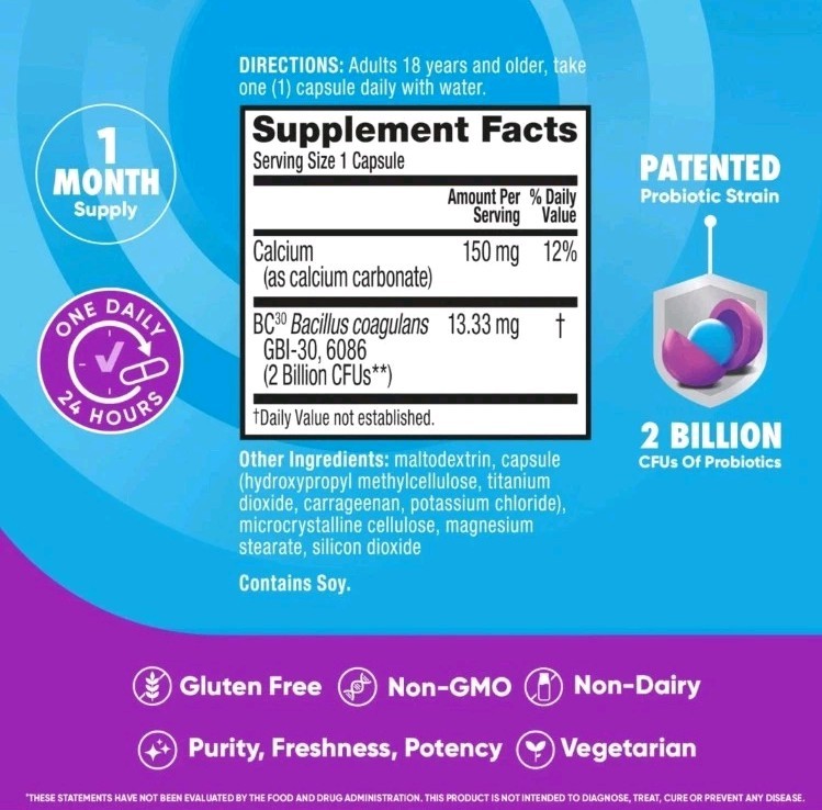 Digestive Advantage Daily Probiotics Immune Support & Gut Health 60 Capsule 1/27