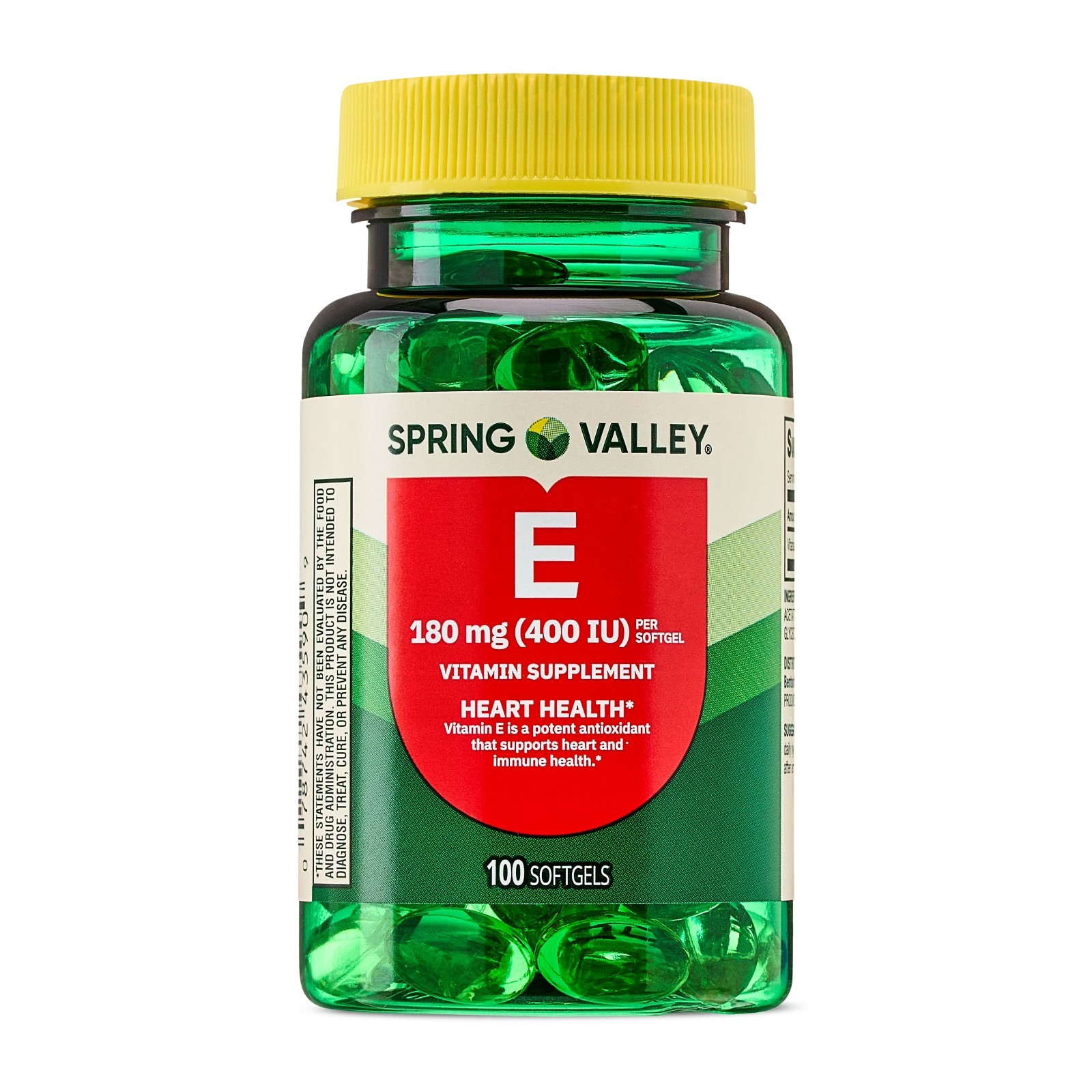 Vitamin E Heart Health Dietary Supplement Softgels, 180 mg (400 IU), 100 Count