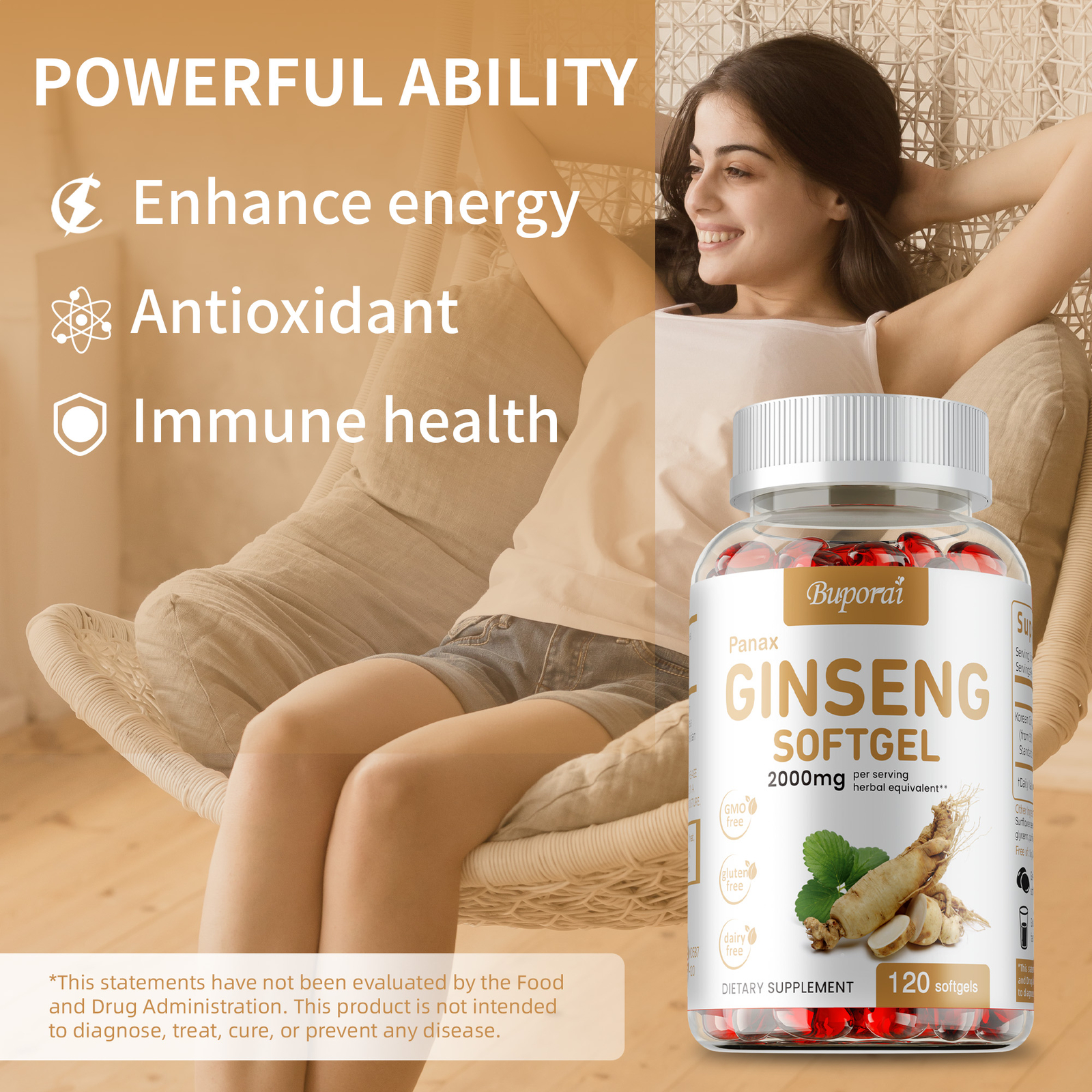 Panax Ginseng 2000mg – High Strength Ginsenosides, Increased Energy & Endurance
