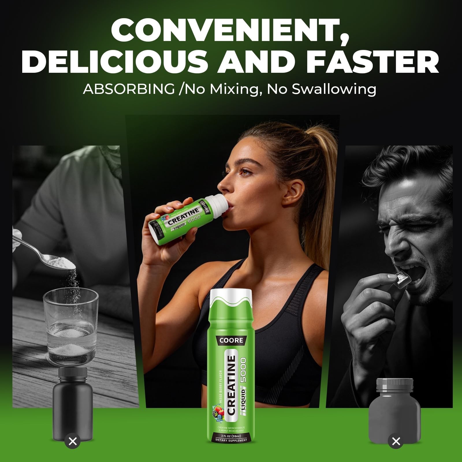 Liposomal Creatine Monohydrate Liquid Shots – Muscle Builder, Pre-Workout, Mixed