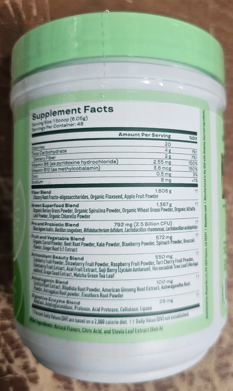 Bloom Nutrition Greens & Superfoods Powder Berry (48 Servings, 9.26 OZ)