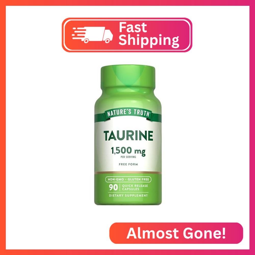 Nature’s Truth Taurine Supplement | 1500mg | 90 Capsules | Non-GMO & Gluten Free