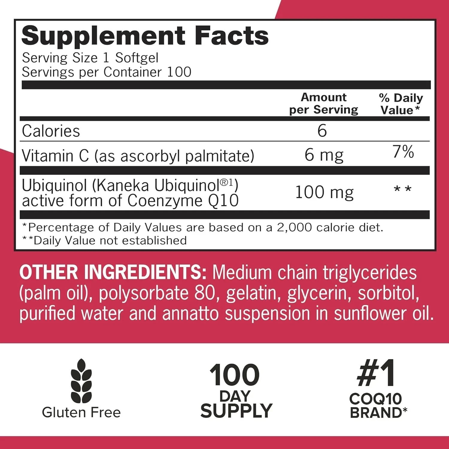 Qunol Mega Ubiquinol CoQ10 100mg Superior Absorption Heart Health 100ct