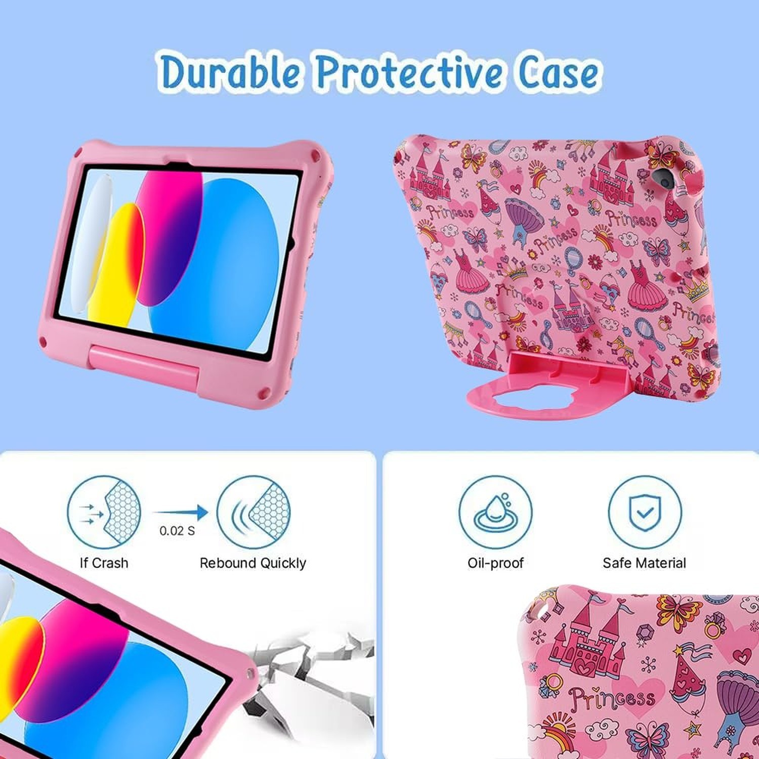 Princess Kids Tablet Cover for iPad 10th 11th Generation iPad 11 inch 2025 A1…