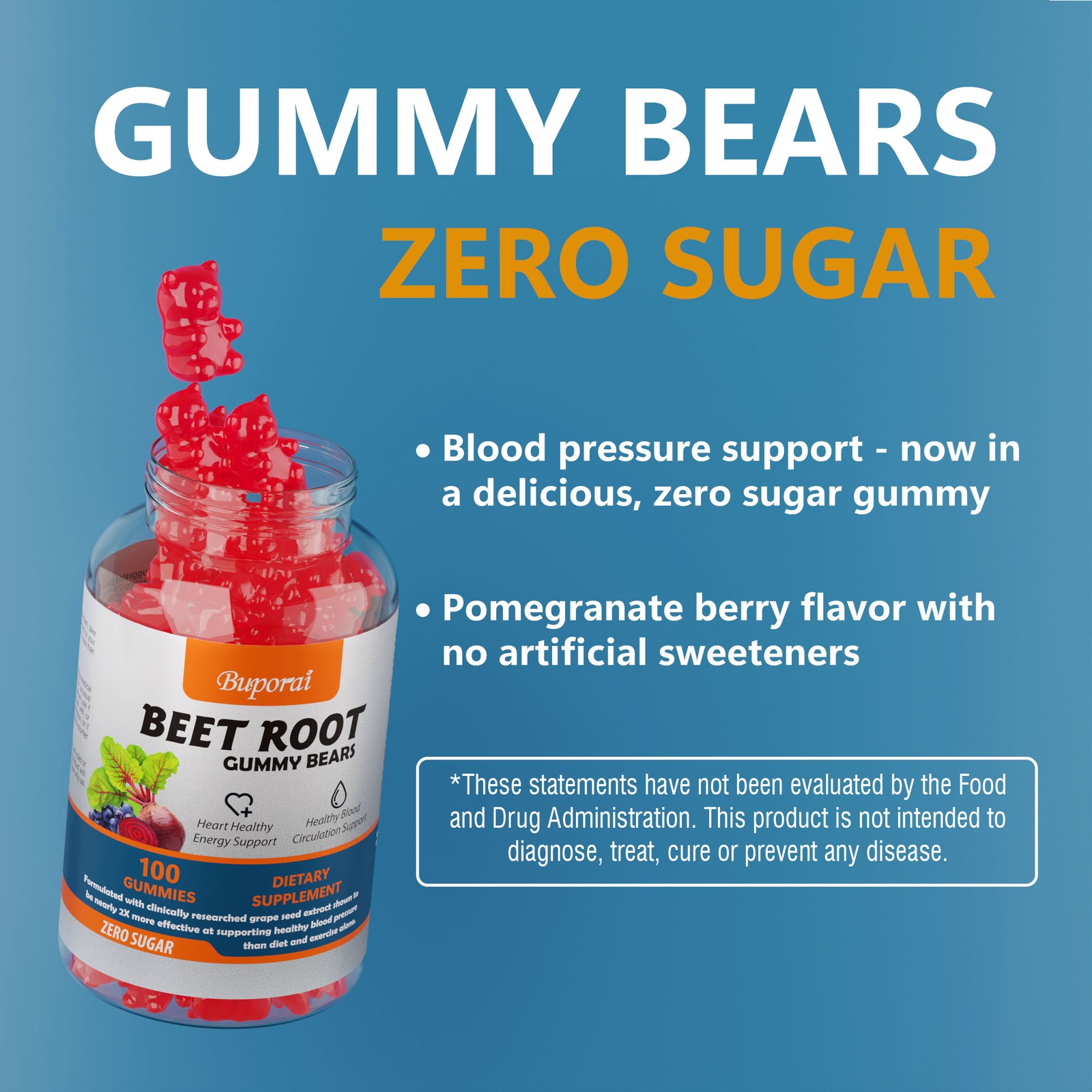 Beet Root Gummies – Blood Pressure Regulation, Blood Circulation, Heart Health