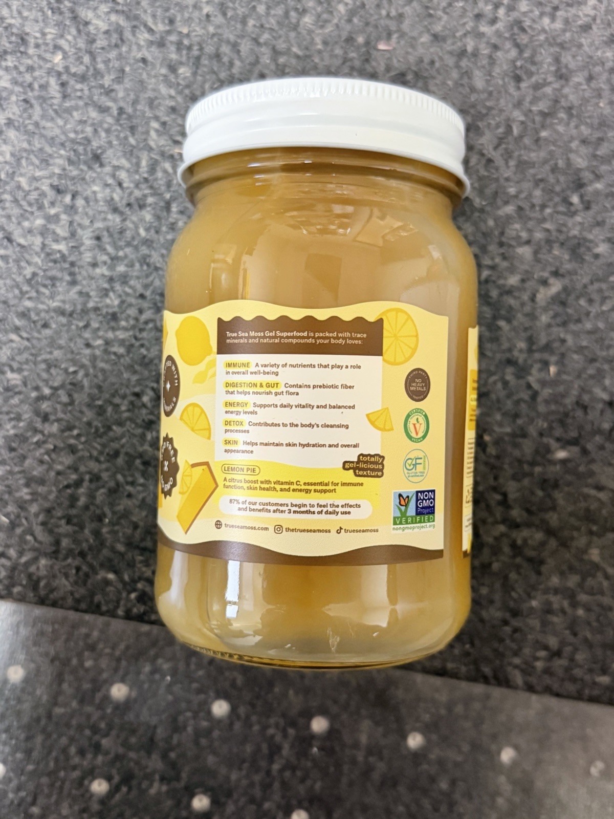 True Sea Moss Gel Superfood LEMON PIE exp 08/2026 16 Fl Oz.