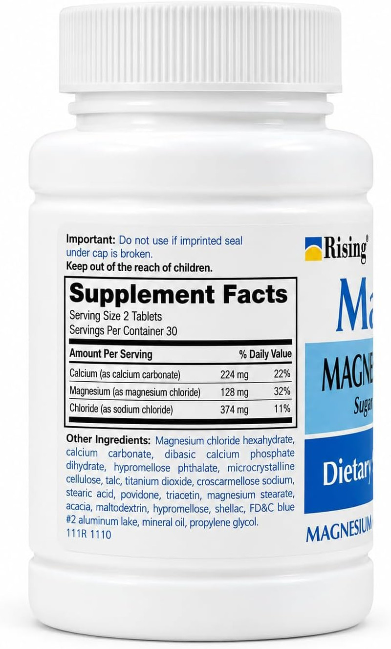 Health Mag64 Magnesium Chloride Tablets with Calcium | Daily Magnesium Support f