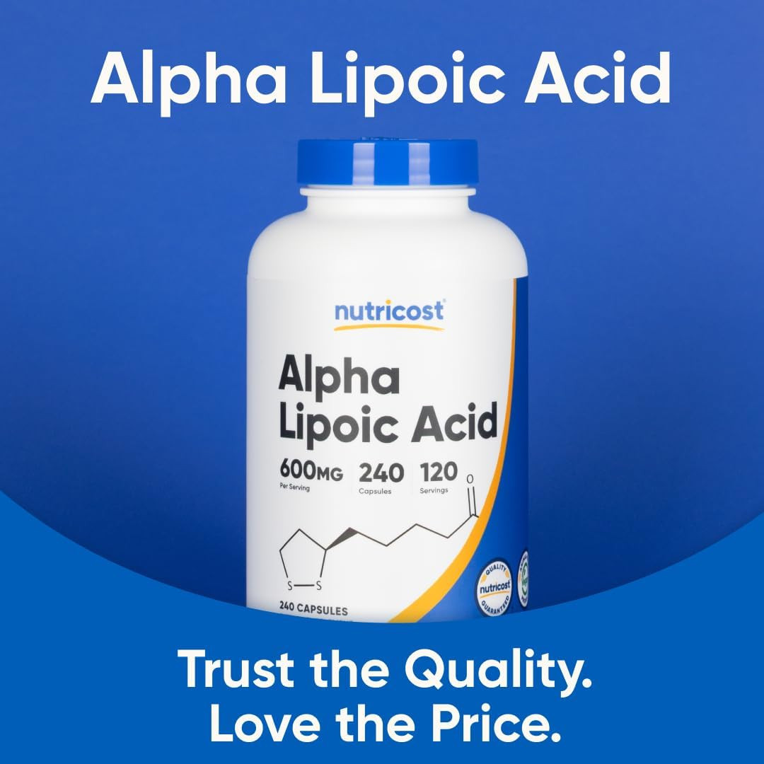 Alpha Lipoic Acid 600Mg per Serving, 240 Capsules – Gluten Free, Vegetarian Cap