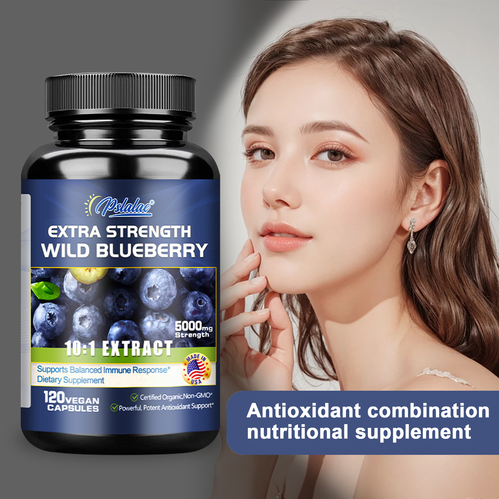 Wild Blueberry 5000mg – Support Antioxidant, Brain Health, Boosts Vision Memory