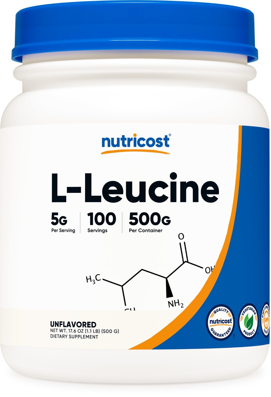 Nutricost L-Leucine Powder 500G – High Quality, Gluten Free, Non-GMO