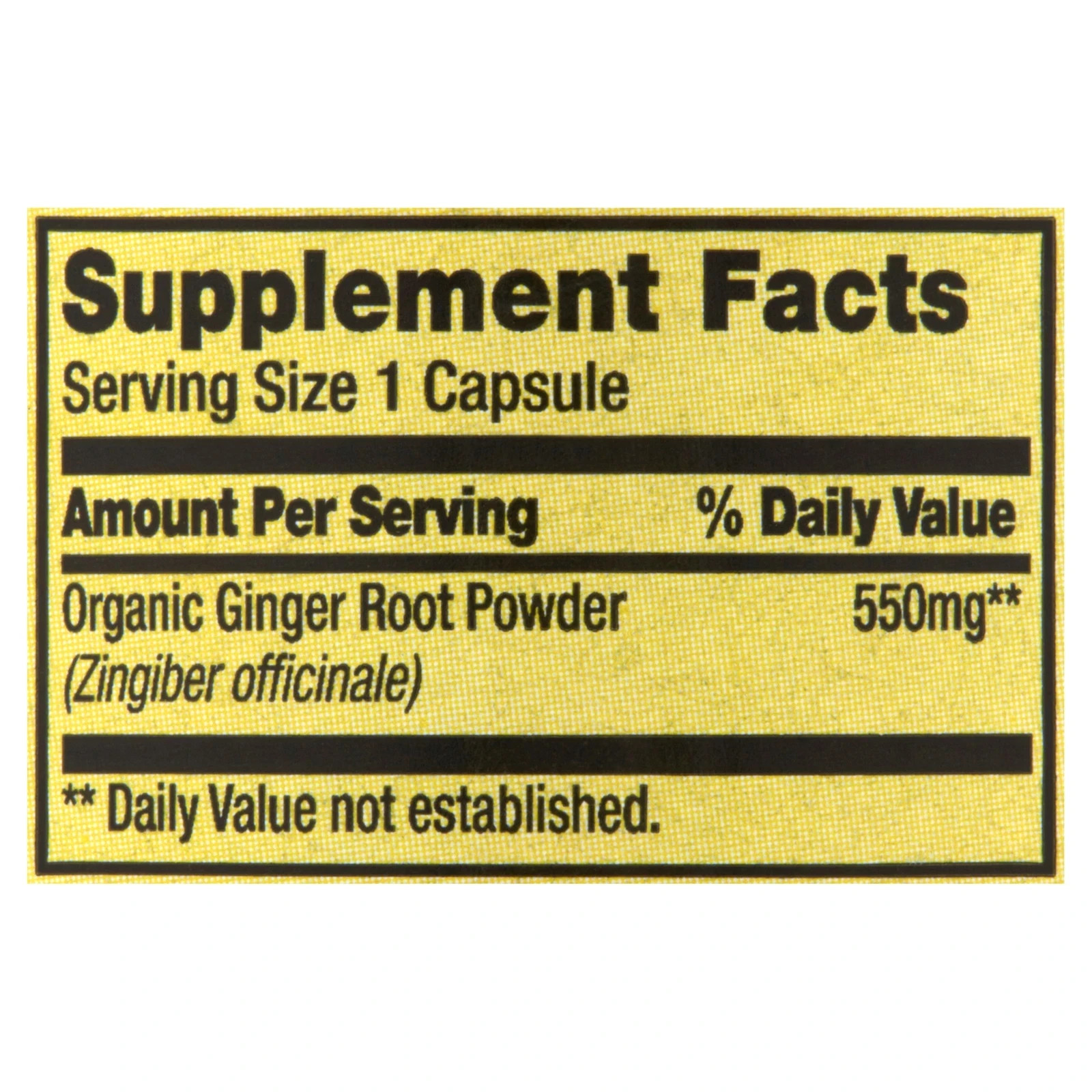 Ginger Root Digestive Health Supplement Capsules, 550mg, 100 Count