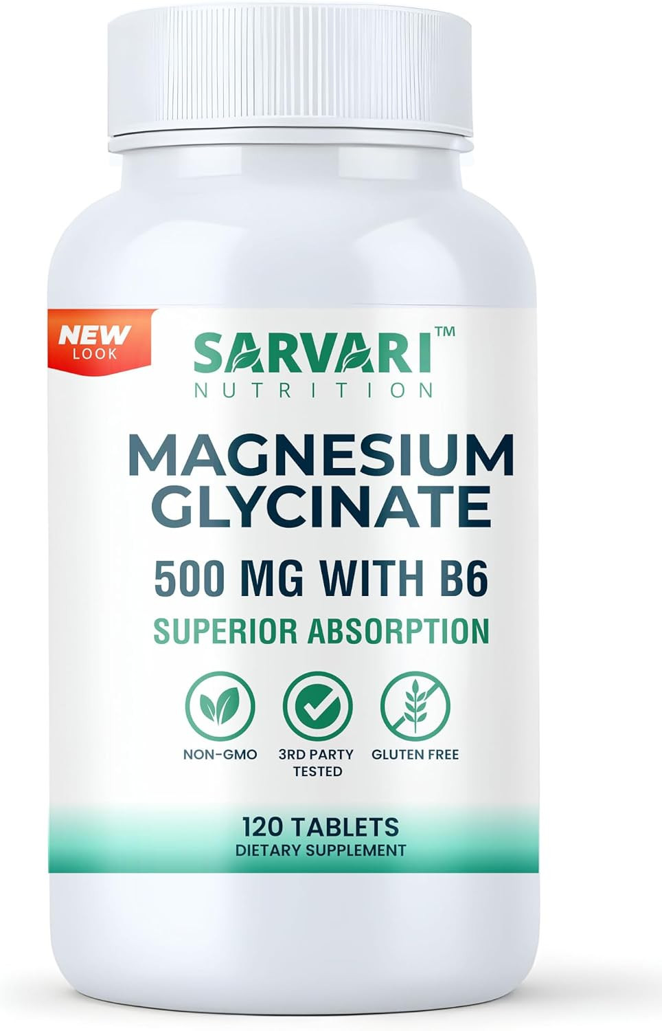 Magnesium Glycinate 500mg 120 Tablets High Absorption Supplement Vegetarian glut