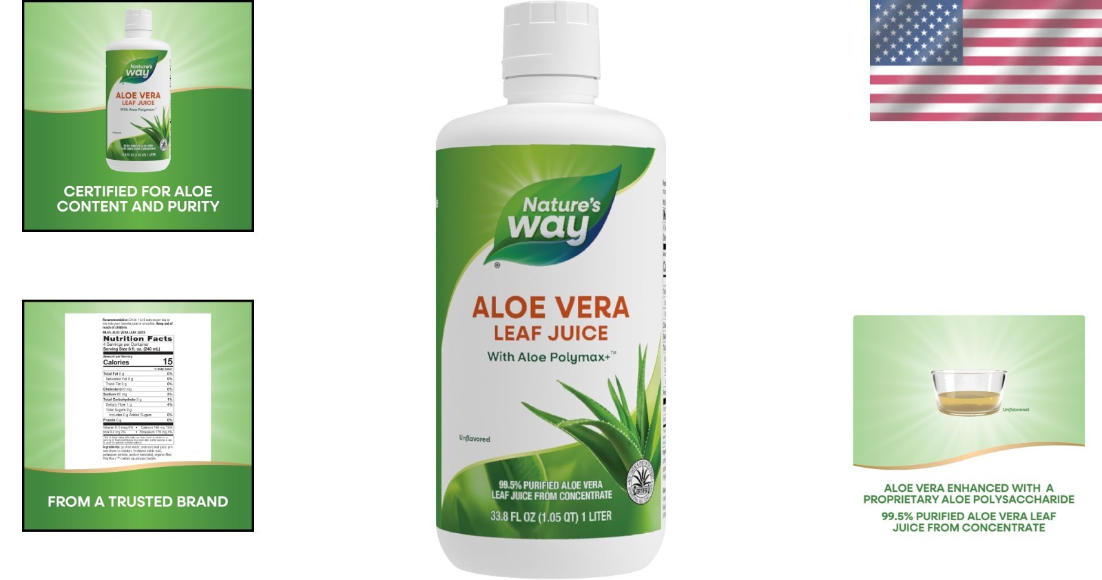 Versatile Unflavored Aloe Vera Juice with Polymax+ – 33.8 Fl Oz for Smoothies