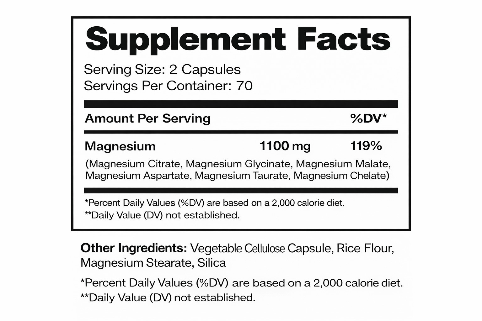 Magnesium 6-in-1 Complex 1100mg, 6 Active Forms for Muscle & Relaxation Body 140