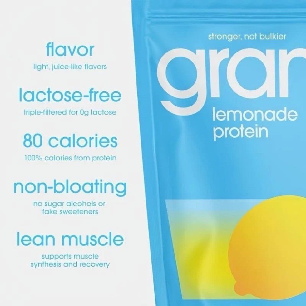 Gramms Lemonade Clear Whey Isolate, 20g Protein, 0 Sugar Grass-Fed Powder（457g）