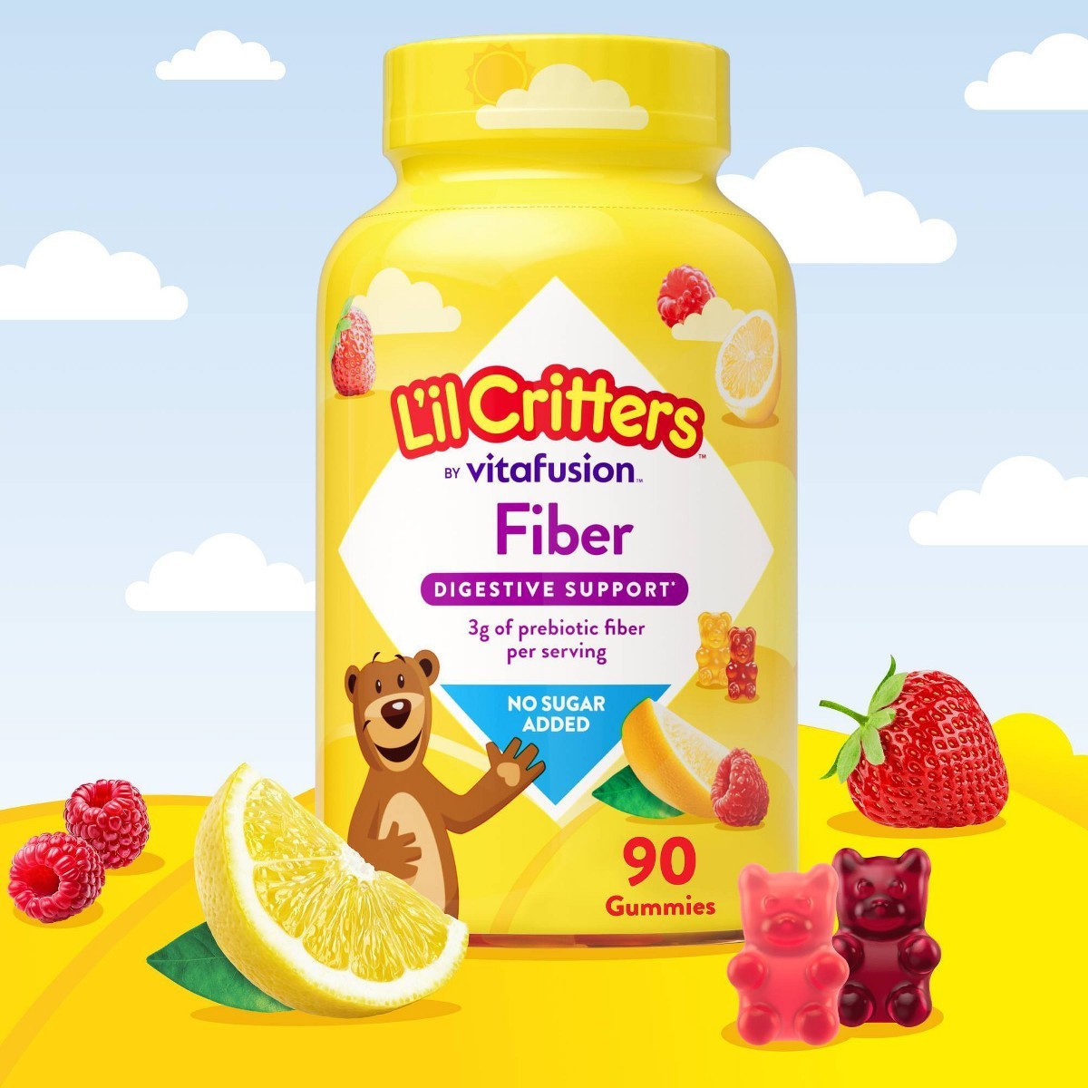 L’il Critters Fiber Gummies – Fruit Flavors – 90ct
