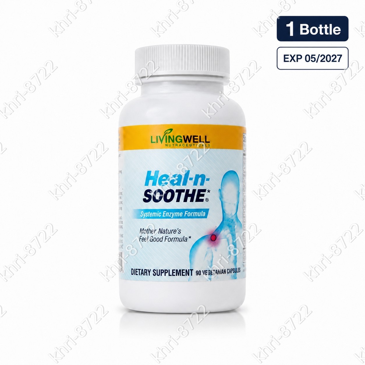 LivingWell Heal-n-Soothe Systemic Enzyme Formula 90 Capsules New Sealed