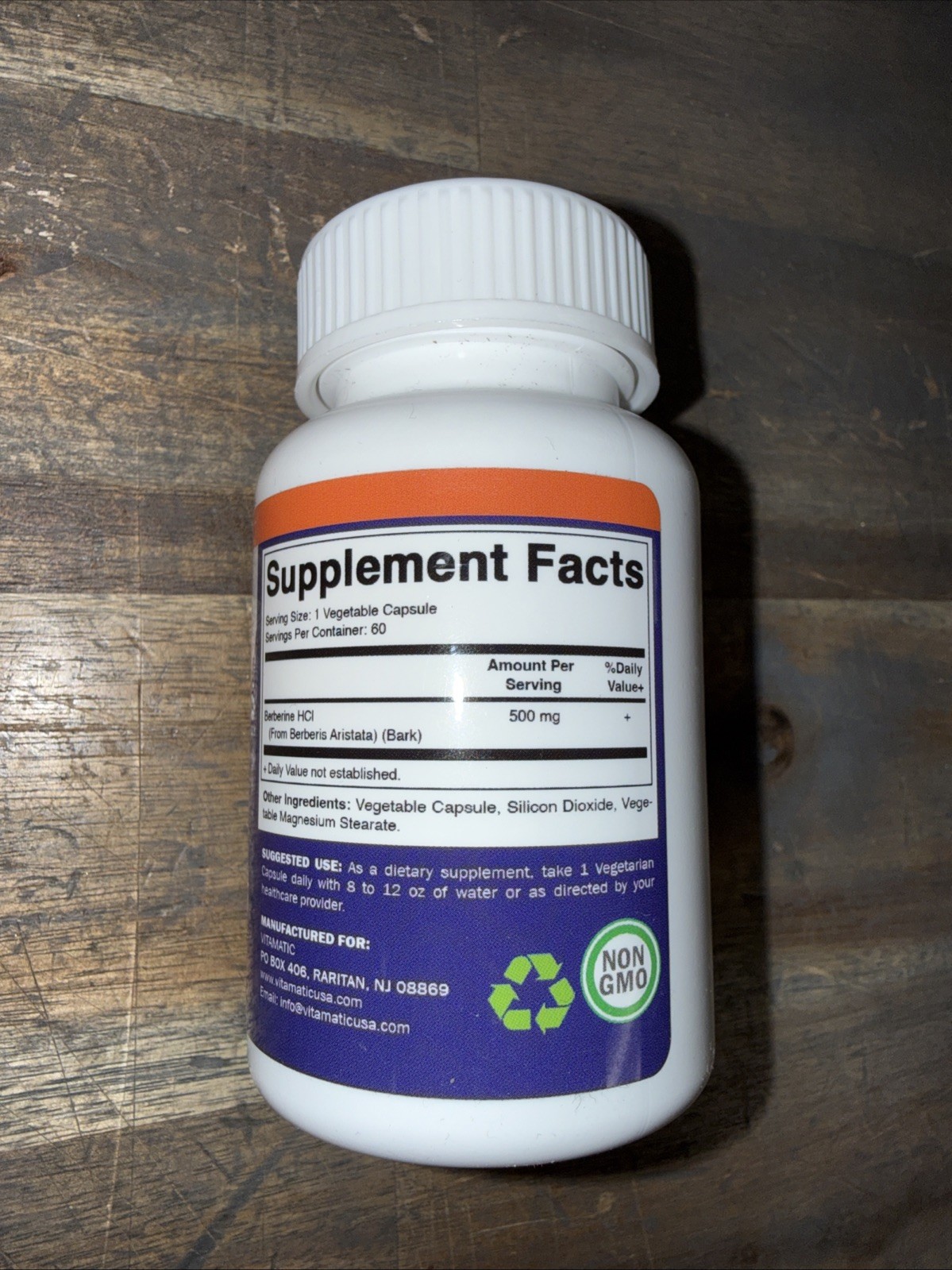 Vitamatic Berberine Supplement 500mg – 60 Vegetable Capsules – Mad… EXP 09/27
