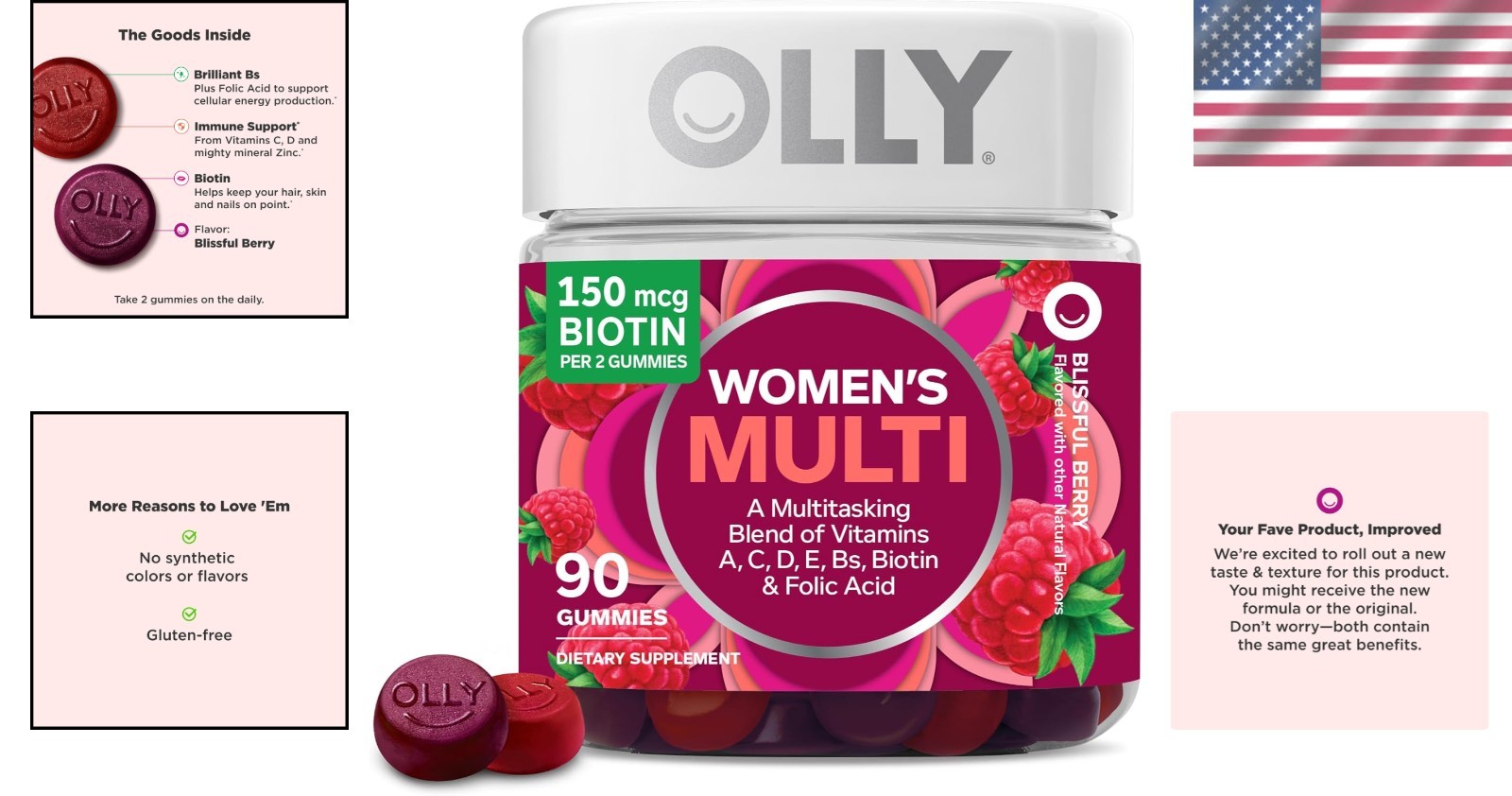 Women’s Multivitamin Gummy, Vitamins A, D, C, E, Biotin, Folic Acid, Adult Ch…