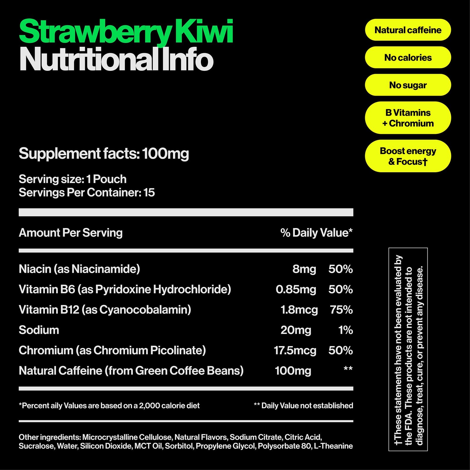 Energy Pouches | 100mg Natural Caffeine | Vitamins and Minerals | 4 Pack Asso…