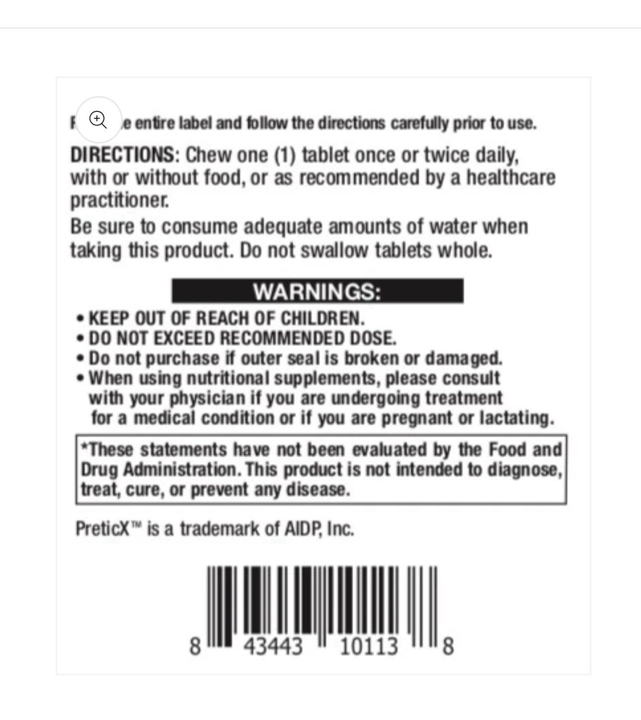 Suzanne GUT RENEW Prebiotic Supplement 60 Chewable Tablets Exp. 01/2026 New