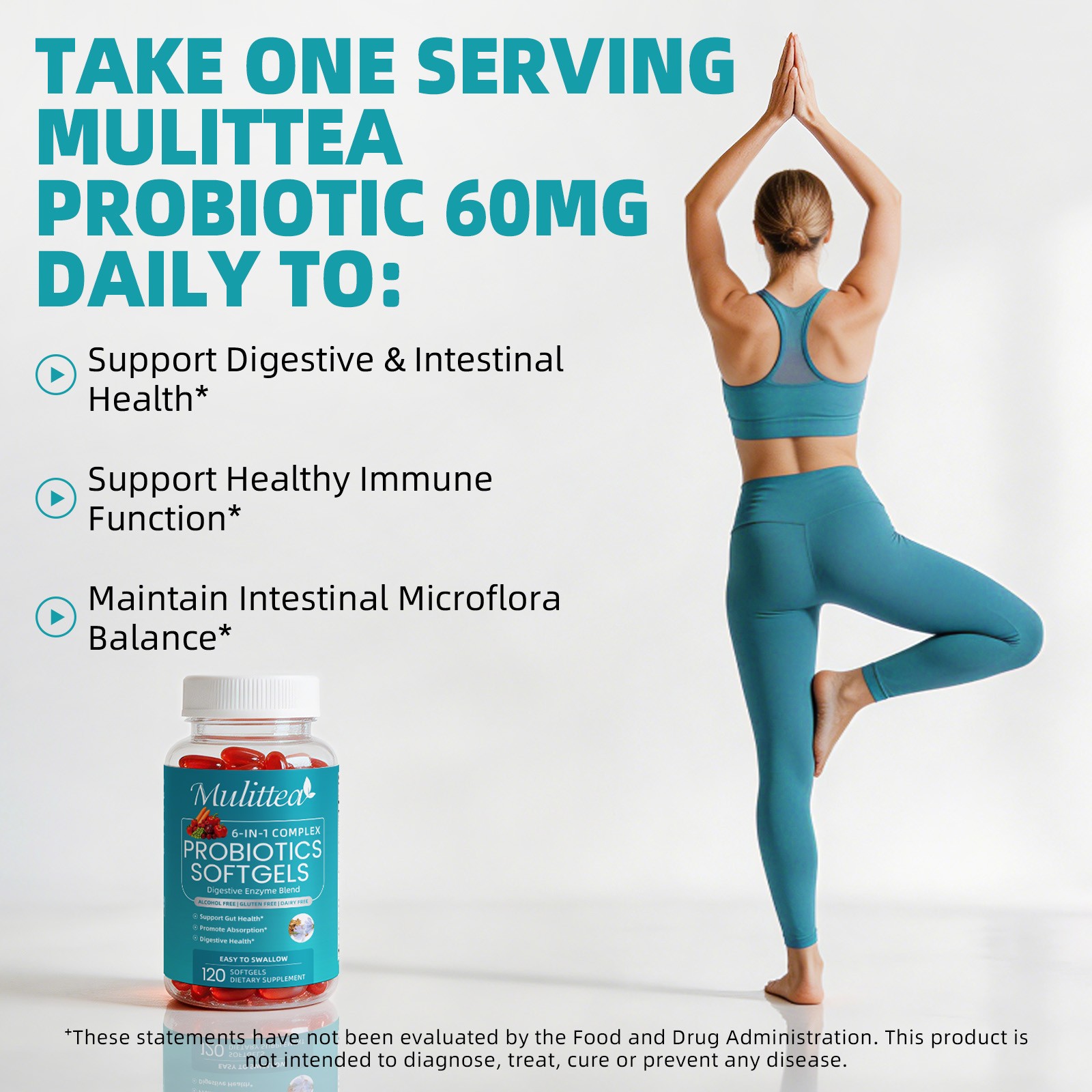 Digestive Enzymes 120 Capsules, Probiotics Gas, Constipation & Bloating Relief