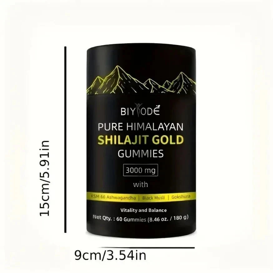 Pure Himalayan Shilajit Gold Gummies 3000mg With Ashwagandha Gokshura