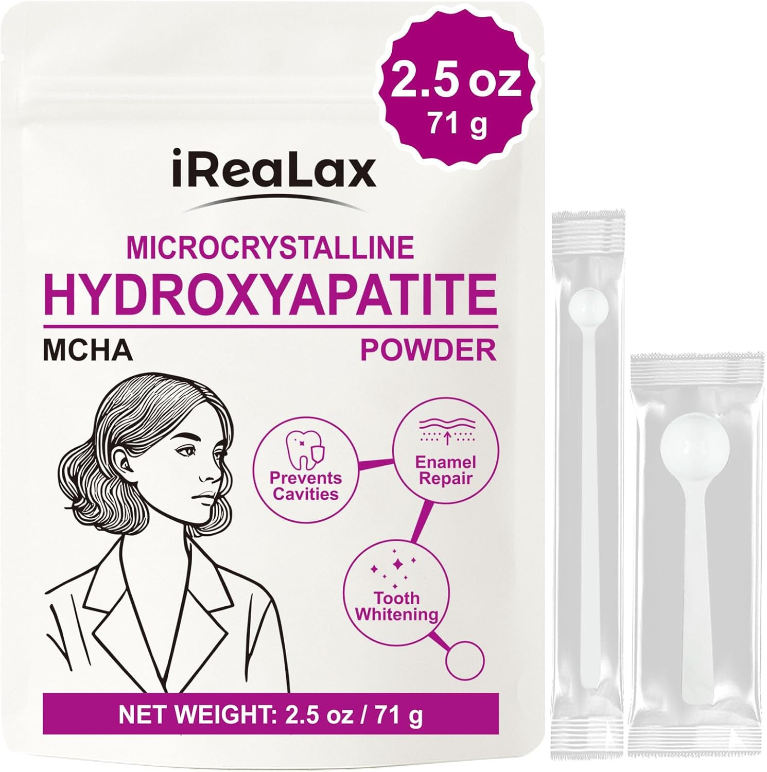 100% Pure Microcrystalline Hydroxyapatite Powder | 2.5 Oz (71 G) | Nano MCHA Pow