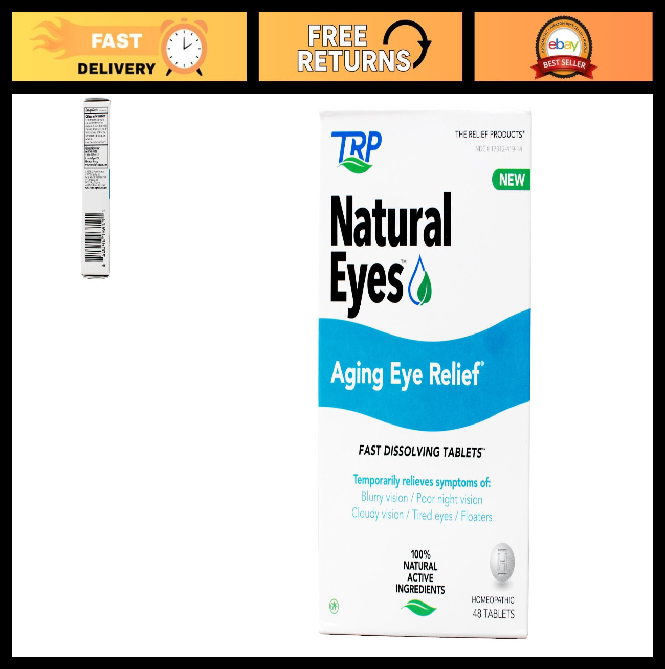 Natural Eye Relief Tablets – 100% Natural Ingredients for Aging Eyes, Dryness &