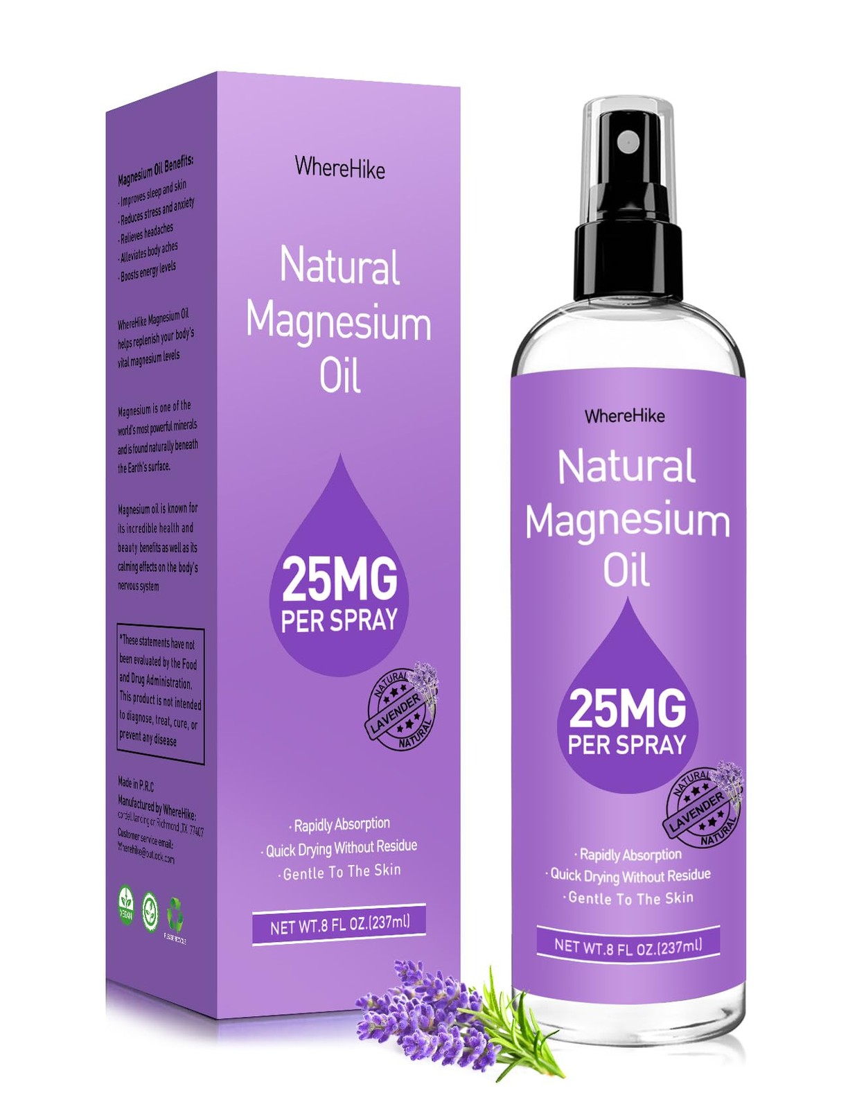 Stilip Magnesium Spray, Pure Oil Spray for 8 Fl Oz (Pack of 1)