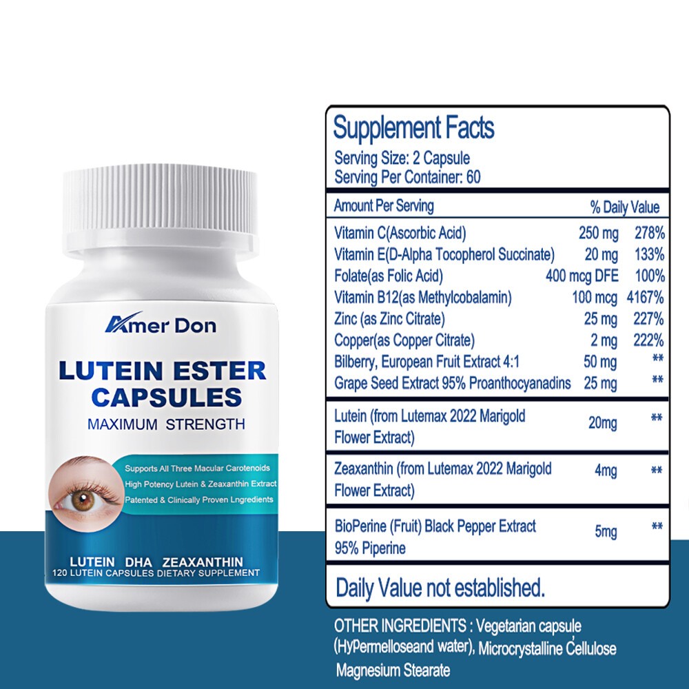 Lutein and Zeaxanthin 24 mg | 120 Capsules | Eye Health Vitamins Vision Health