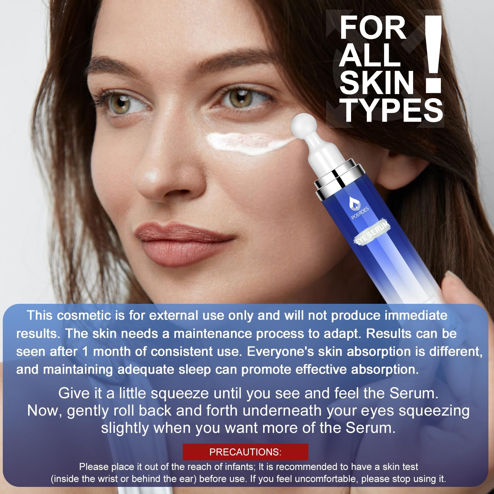 Eye Serum with 8% Caffeine Retinol Hyaluronic 0.5 Ounce (Pack of 1), Blue