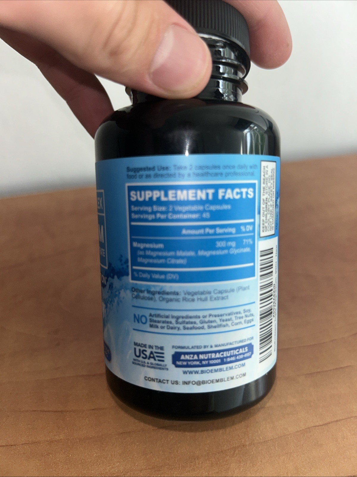 BioEmblem Triple Magnesium Complex 300mg of Magnesium Glycinate Malate 90ct NEW