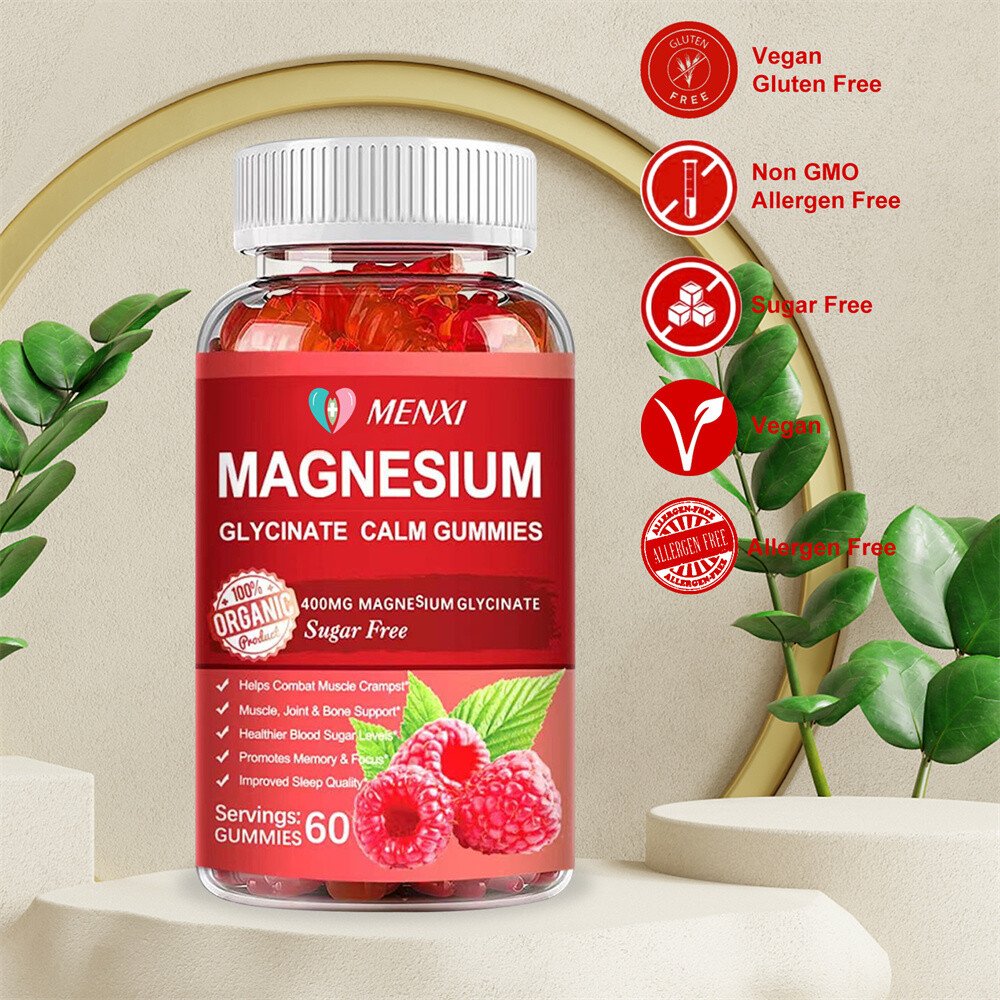 Magnesium Glycinate Gummies 400Mg For Bone, Heart, Muscle, Nervous System Health