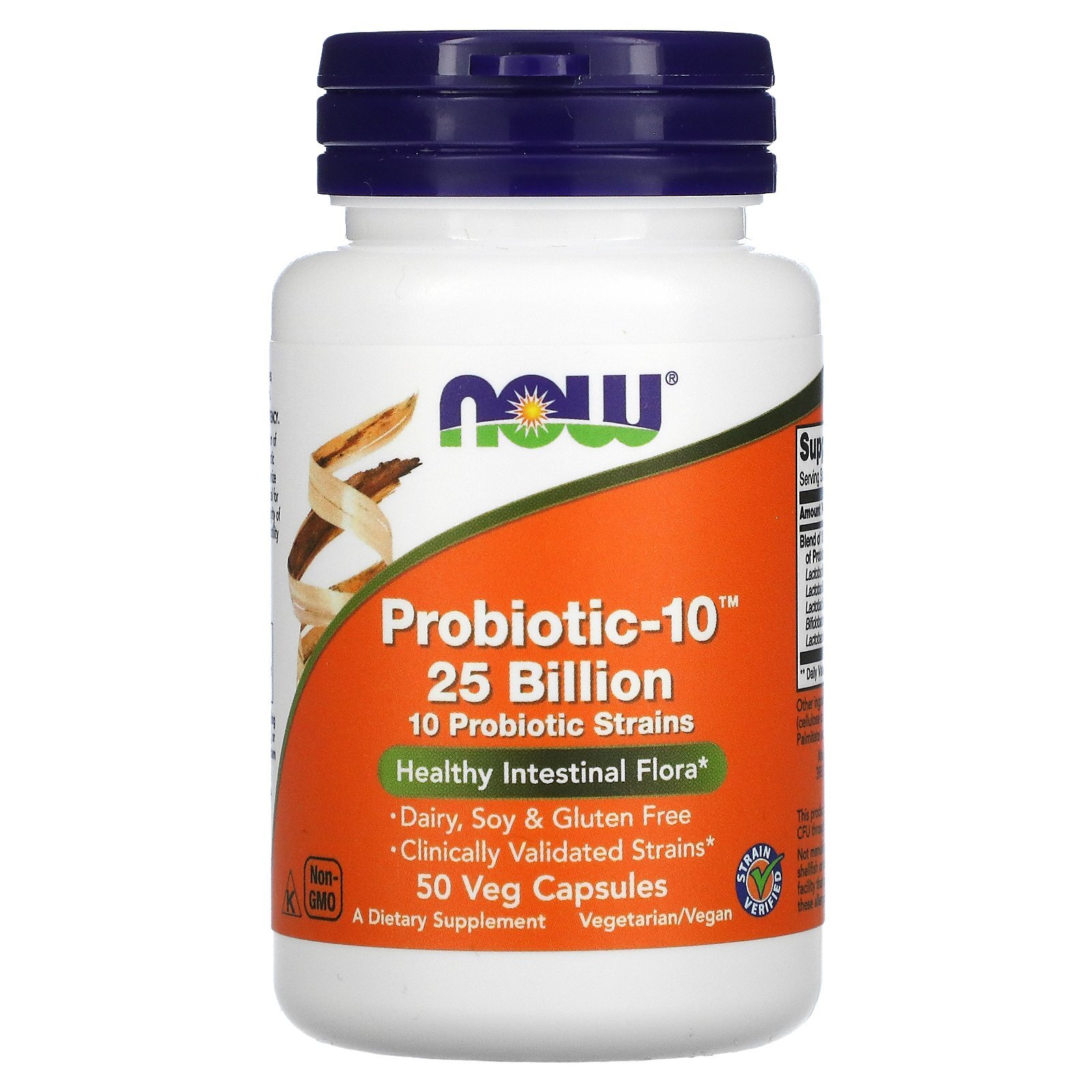 Now Foods Probiotic-10 25 Billion 50 Veg Capsules GMP Quality Assured, Kosher ,