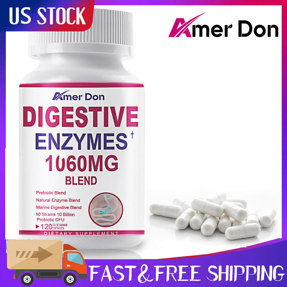 Probiotics Digestive Enzymes 100 Billion CFU Potency Immune Health 120 Capsules