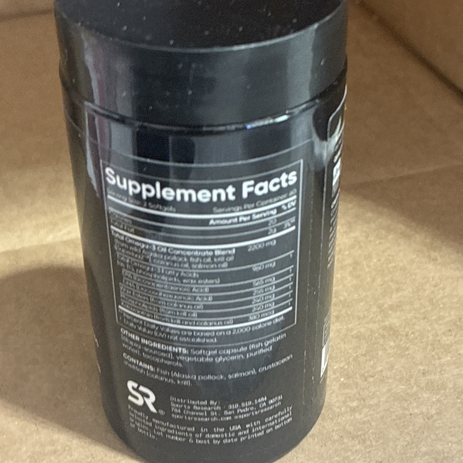 Sports Research Total Omega-3 240mg FULL SPECTRUM EPA DHA Krill 120 Softgels