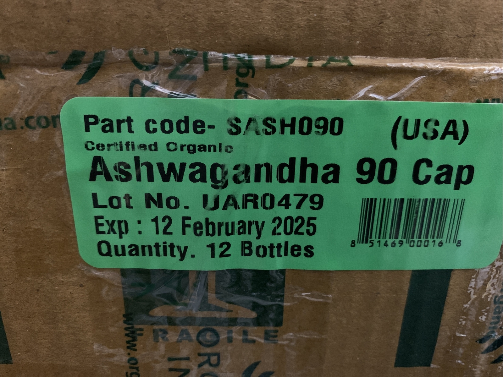 12x Case Pack – Organic India Ashwagandha Healthy Stress 90 Ct, Exp 2/2025