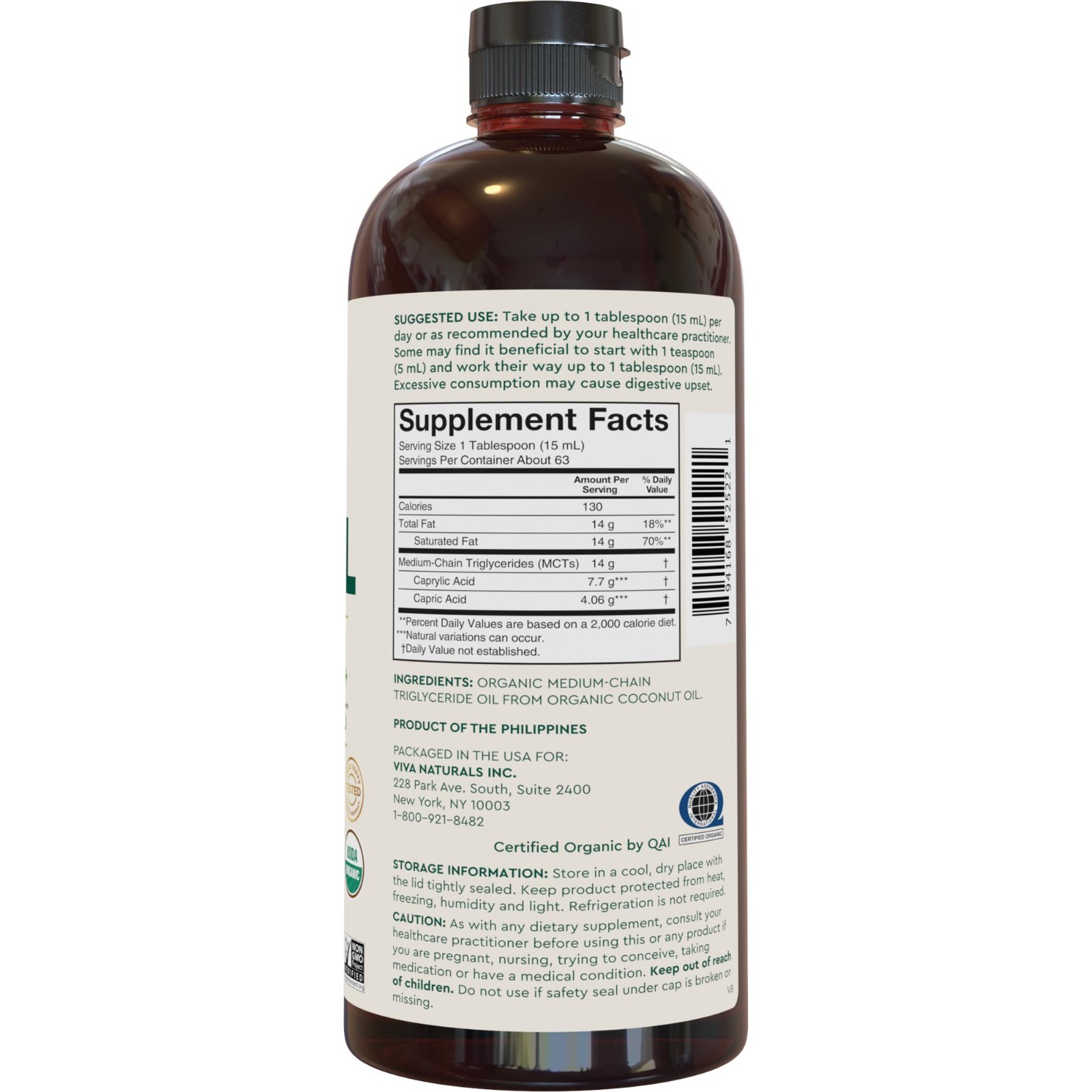 Organic MCT Oil 32 fl oz – Keto & Paleo Friendly, Non-GMO, Boosts Energy & Focus